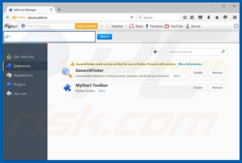 Rimuovere nuesearch.com da Mozilla Firefox 