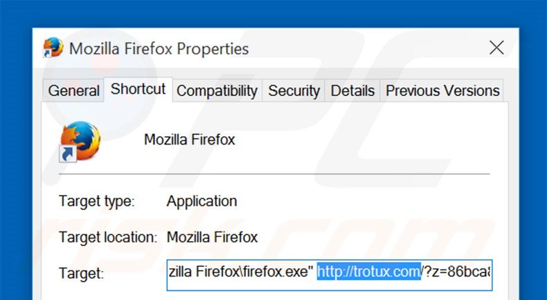 Aggiustare il collegamento rapido a Mozilla Firefox: step 2