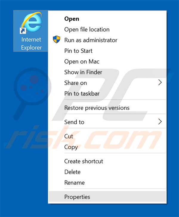 Aggiustare il collegamento rapido a Internet Explorer: step 1