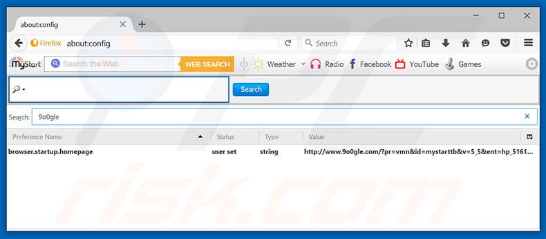 Cambia il tuo motore di ricerca predefinito 9o0gle.com in Mozilla Firefox 
