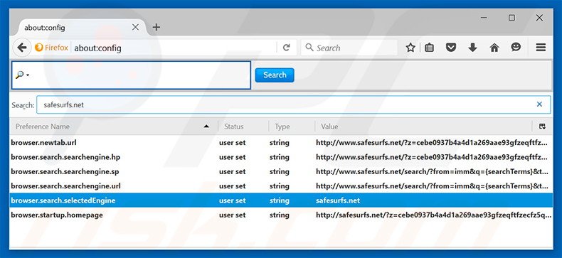 Cambia il tuo motore di ricerca predefinito safesurfs.net in Mozilla Firefox 
