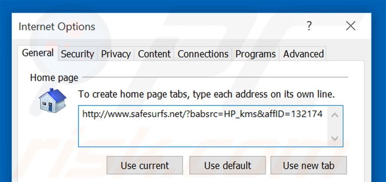 Cambia la tua homepage safesurfs.net in  Internet Explorer