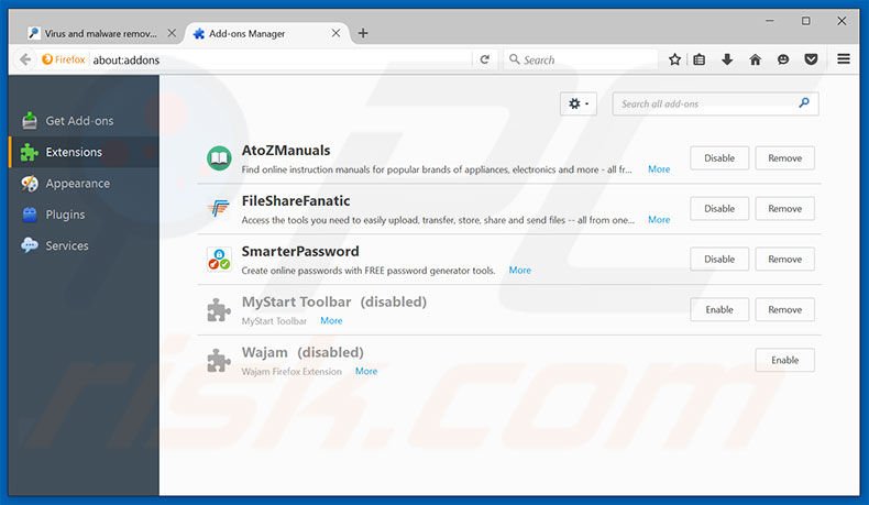 Removing AdsKeeper ads from Mozilla Firefox step 2