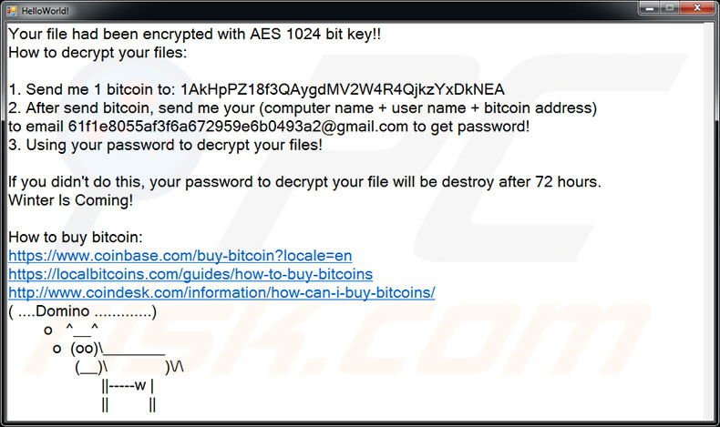 Domino decrypt instructions