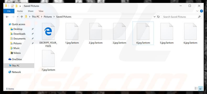 Files encrypted by Fantom ransomware