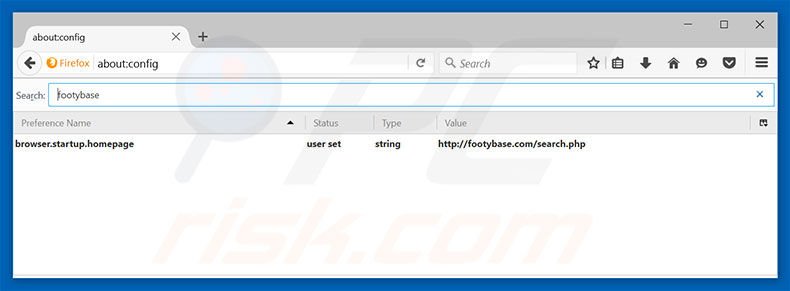 Cambia il tuo motore di ricerca predefinito footybase.com in Mozilla Firefox 