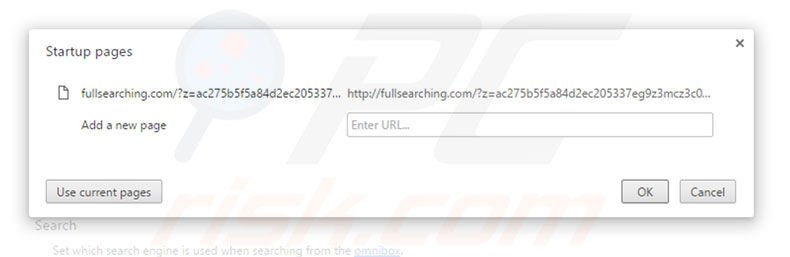 Cambia la tua homepage fullsearching.com in Google Chrome 