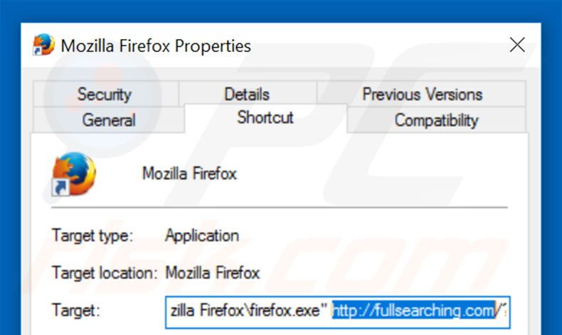 Aggiustare il collegamento rapido a Mozilla Firefox step 2