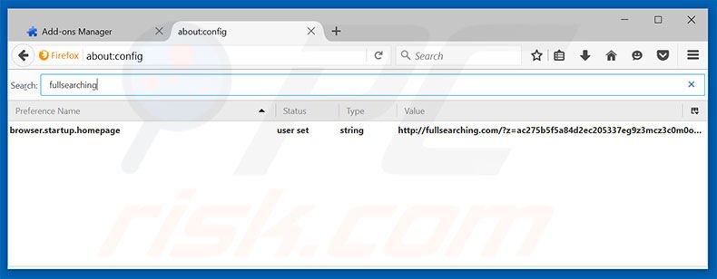 Cambia il tuo motore di ricerca predefinito fullsearching.com in Mozilla Firefox 