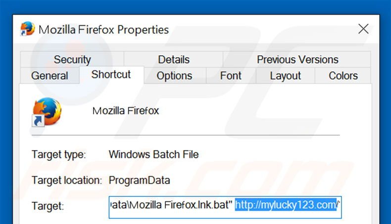 Aggiustare il collegamento rapido a Mozilla Firefox: step 2