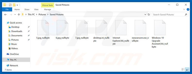 Nullbyte ransomware encrypting victim's files