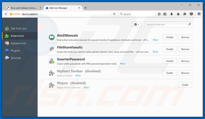 Rimuovere dell'adware da Mozilla Firefox step 2