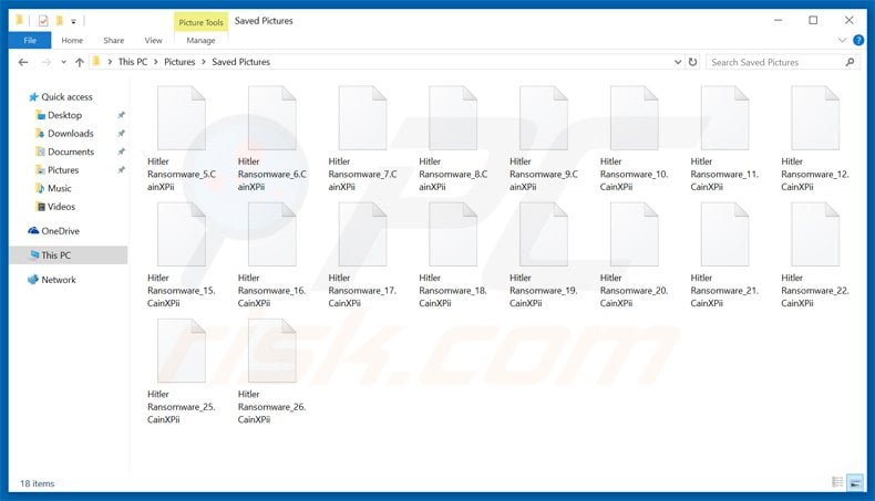 hitler ransomware variante aggiornata - file crittografati