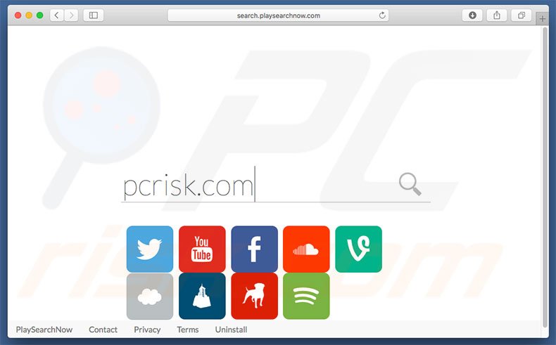 search.playsearchnow.com browser hijacker on a Mac computer