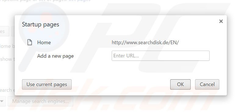 Cambia la tua homepage searchdisk.de in Google Chrome