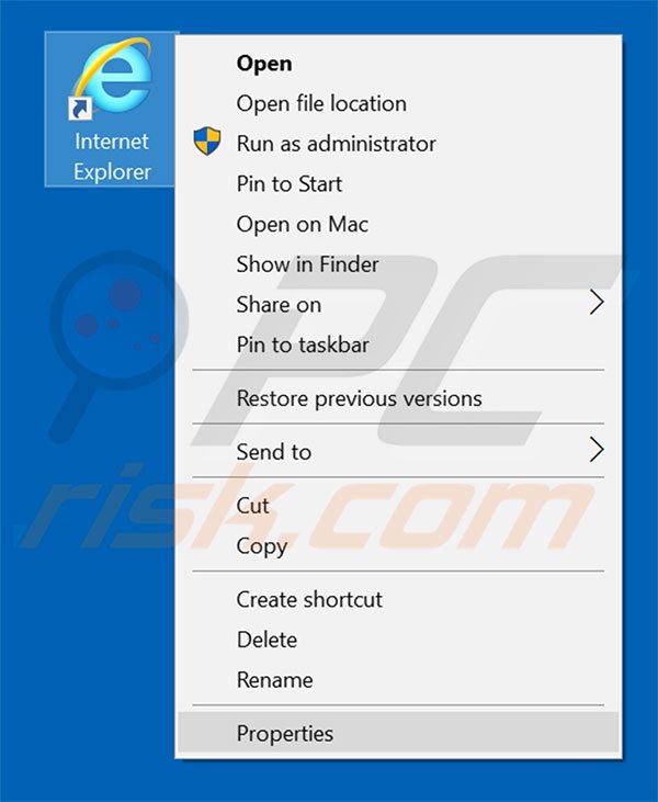 Aggiustare il collegamento rapido a Internet Explorer: step 1