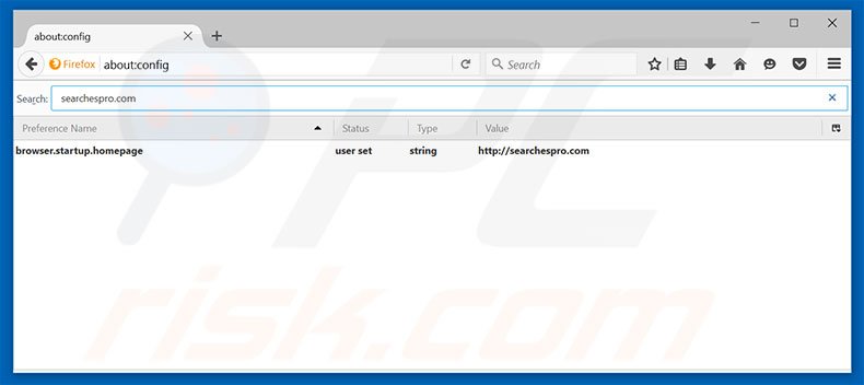 Cambia il tuo motore di ricerca predefinito searchespro.com in Mozilla Firefox