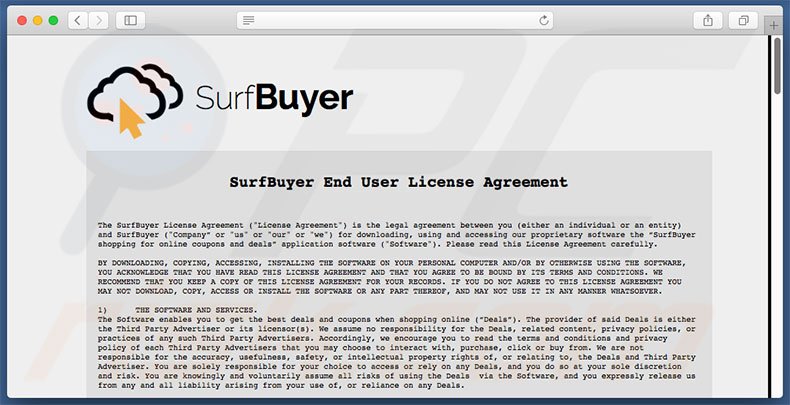 Dubious website used to promote SurfBuyer