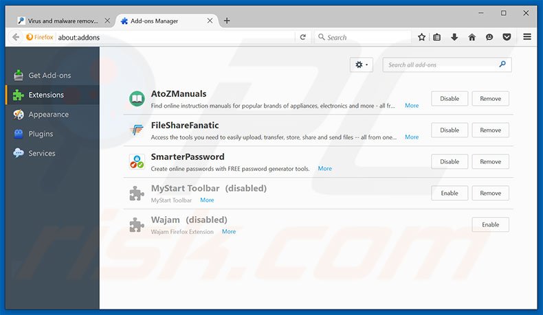 Rimuovere Traffic Exchange adware da Mozilla Firefox step 2