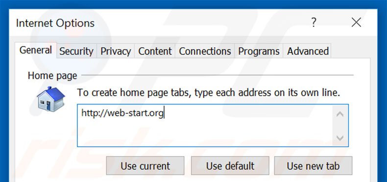 Cambia la tua homepage web-start.org in Internet Explorer 
