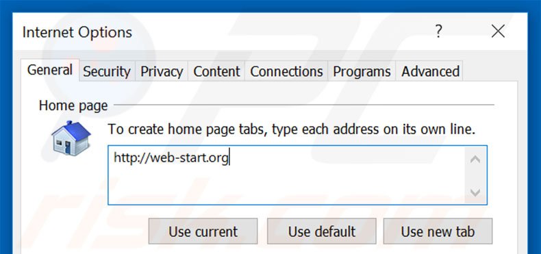 Cambia la tua homepage web-start.org in Internet Explorer 