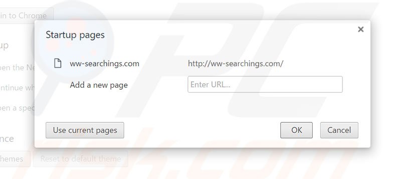 Cambia la tua homepage ww-searchings.com da Google Chrome 