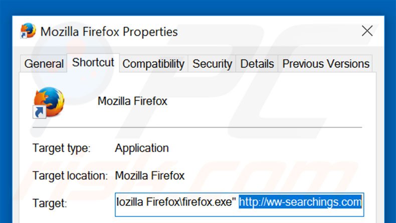 Aggiustare il collegamento rapido a Mozilla Firefox: step 2