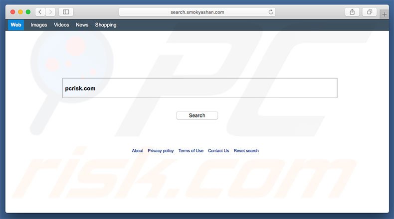 search.smokyashan.com browser hijacker on a Mac computer