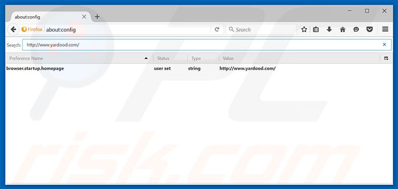 Removing yardood.com from Mozilla Firefox default search engine