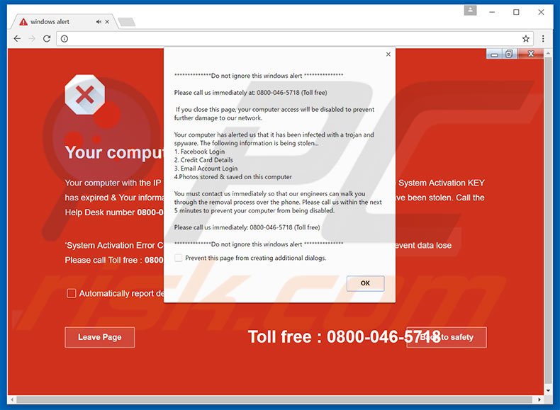 Do Not Ignore This Windows Alert adware