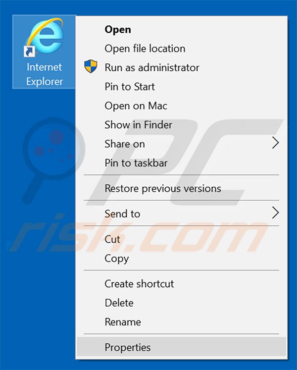 Aggiustare il collegamento rapido a Internet Explorer step 1