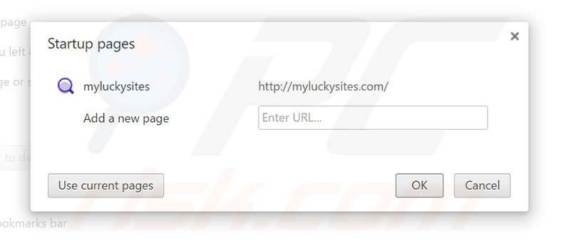 Cambia la tua homepage myluckysites.com in Google Chrome 