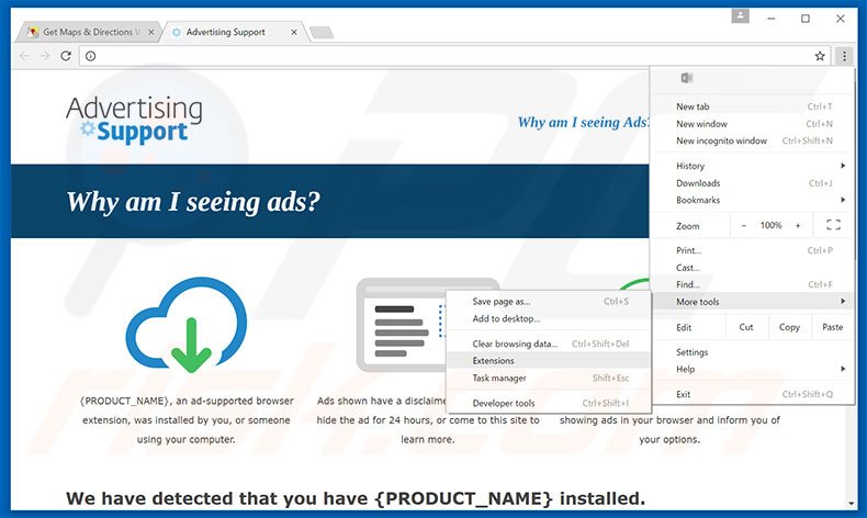 Rimuovere {PRODUCT_NAME} adware da Google Chrome step 1