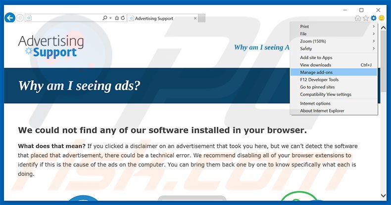 Rimuovere {PRODUCT_NAME} adware da Internet Explorer step 1