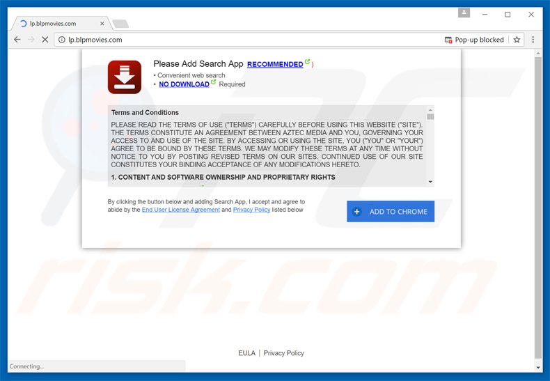website promoting blpsearch browser hijacker