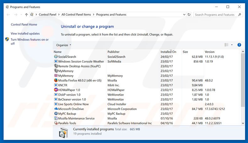 Dangerous Try To Get Access To Your Personal Logins adware uninstall via Control Panel