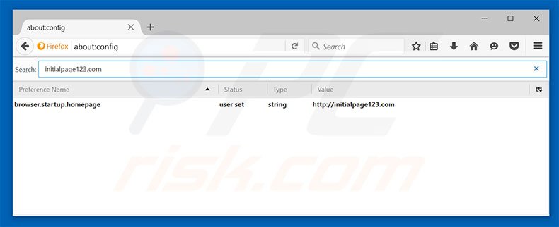 Cambia il tuo motore di ricerca predefinito initialpage123.com in Mozilla Firefox 