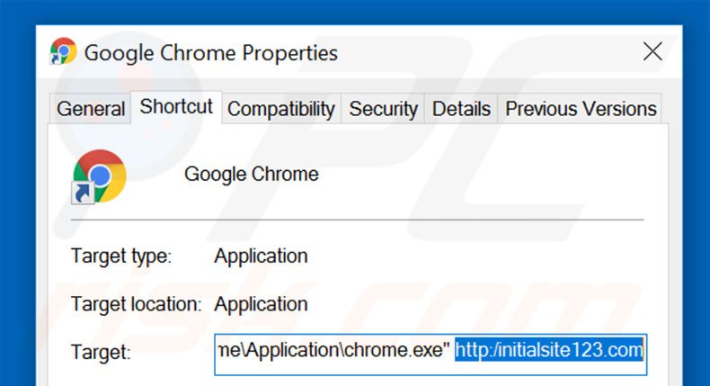 Aggiustare il collegamento rapido a Google Chrome step 2