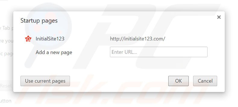 Cambia la tua homepage initialsite123.com in Google Chrome 