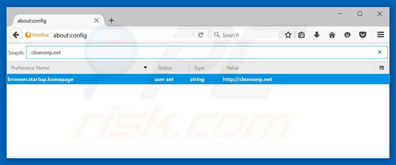 Removing cleanserp.net from Mozilla Firefox default search engine