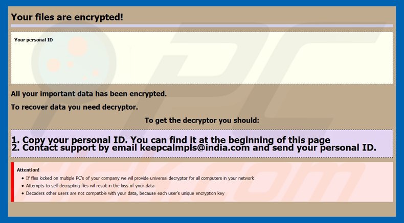 globeimposter ransomware .keepcalm variant