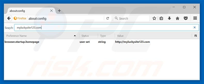 Removing myluckysite123.com from Mozilla Firefox default search engine