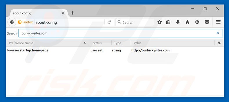 Cambia il tuo motore di ricerca predefinito ourluckysites.com in Mozilla Firefox 