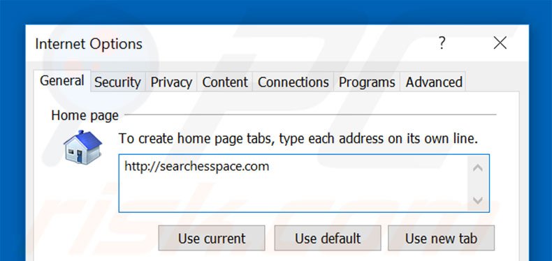 Cambia la tua homepage searchesspace.com da Internet Explorer