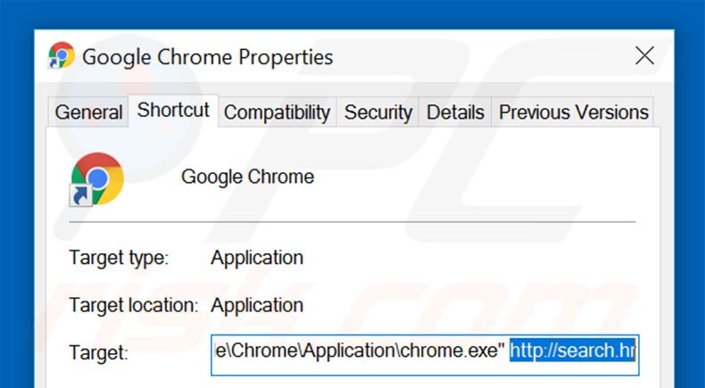 Aggiustare il collegamento rapido a Google Chrome step 2