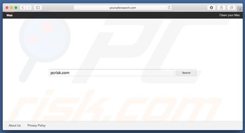 yoursafersearch.com browser hijacker on a Mac computer