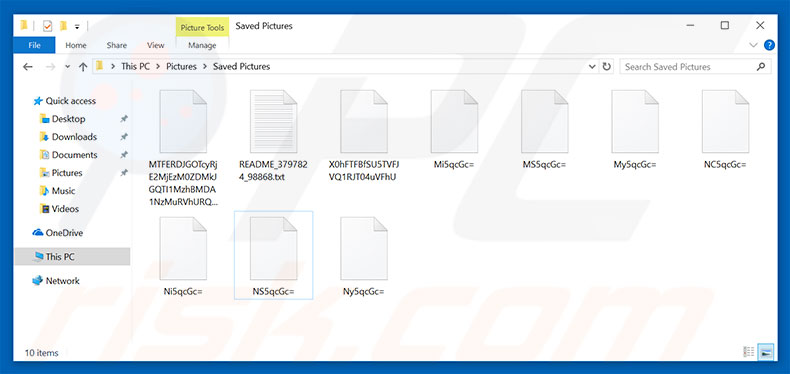 Screenshot dei file crittografati da BLACKOUT (rinominati con caratteri casuali)