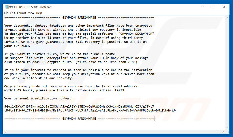 GRYPHON decrypt instructions