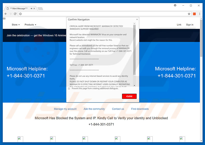 CRITICAL ALERT FROM MICROSOFT adware