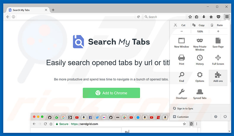 Removing Search My Tabs ads from Mozilla Firefox step 1